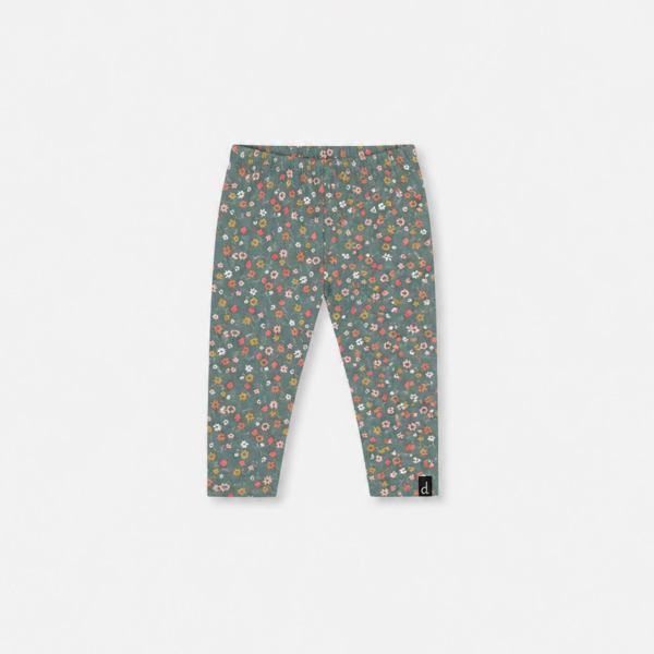 Baby Organic Cotton Leggings Green Floral Print