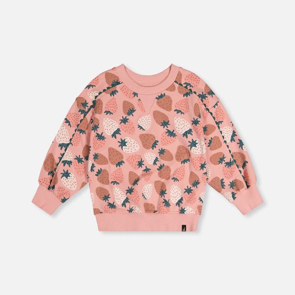 Sweatshirt Pink Strawberry Print