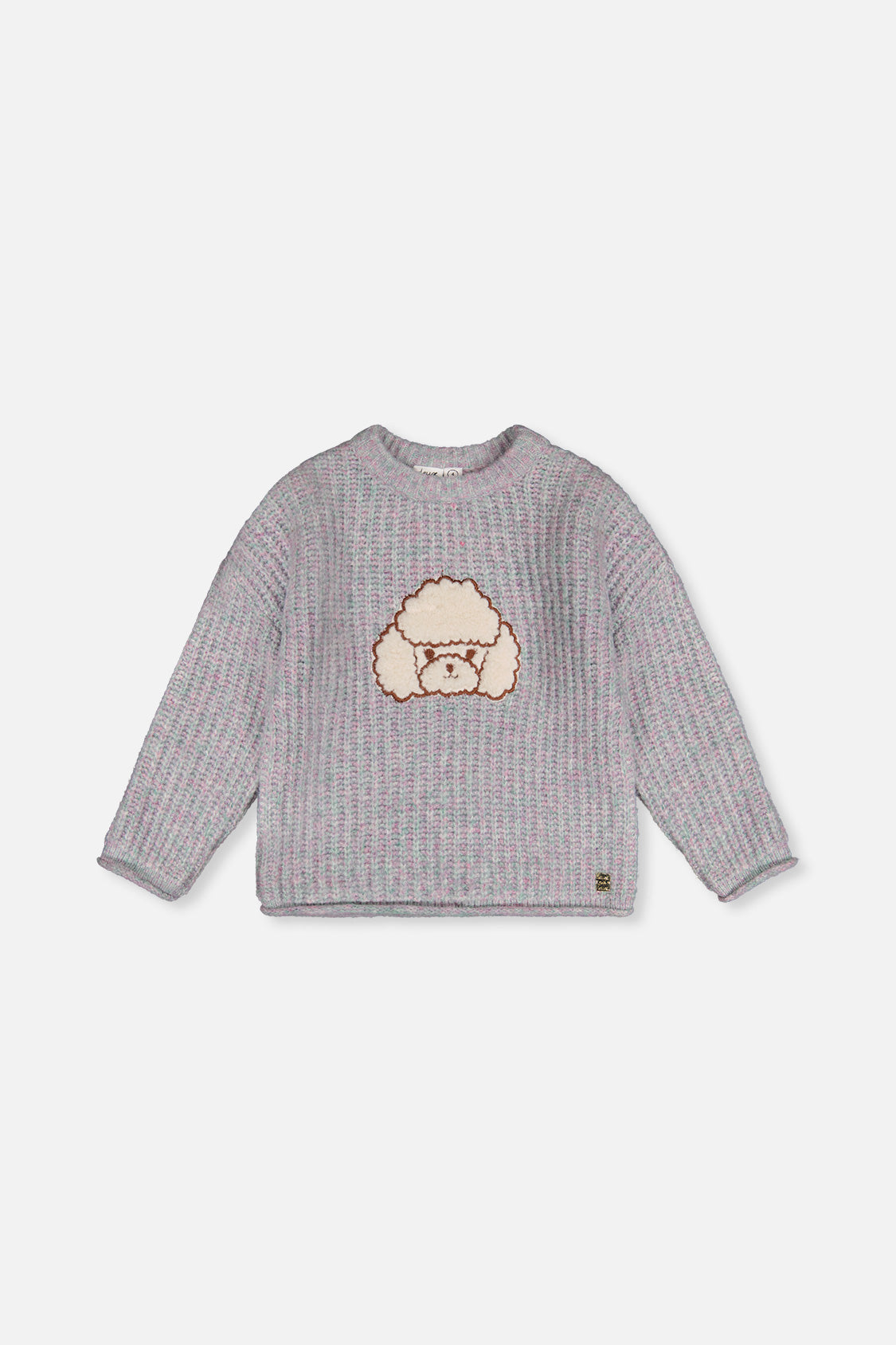 Poodle Sweater Pale Turquoise And Lilac