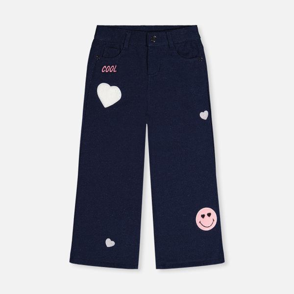 French Terry Pant Navy Blue Denim