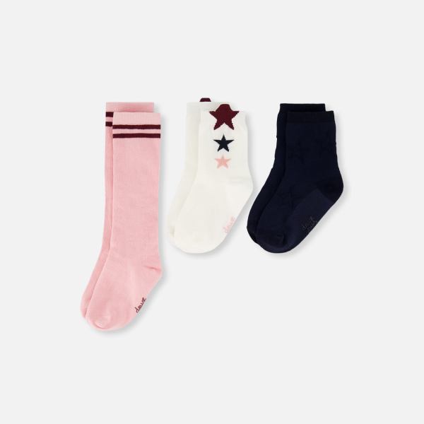 Socks Pale Dusty Pink And Navy