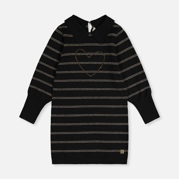 Knitted Dress Black And Gold