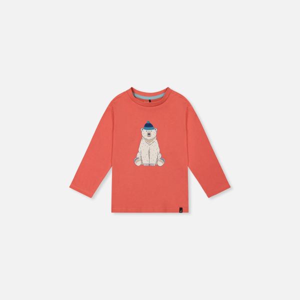 Baby Long Sleeve Organic Cotton T-Shirt Rose Orange