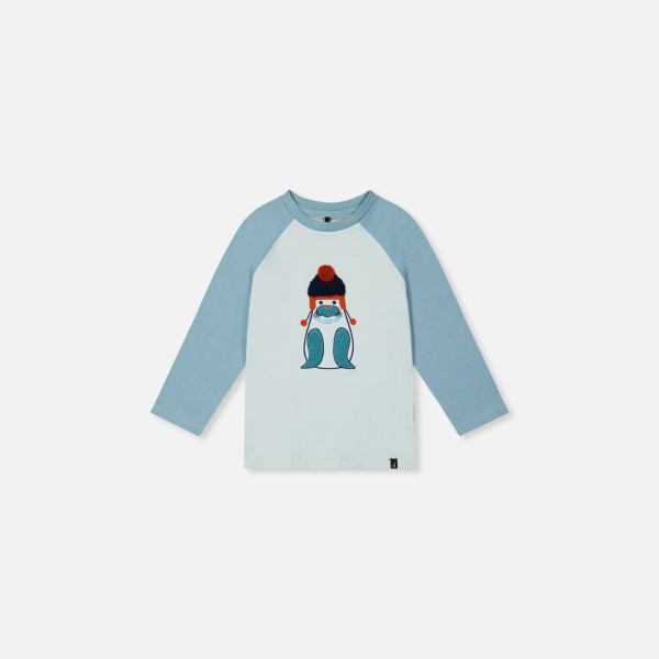 Baby Long Sleeve Raglan Organic Cotton T-Shirt Very Pale Turquoise