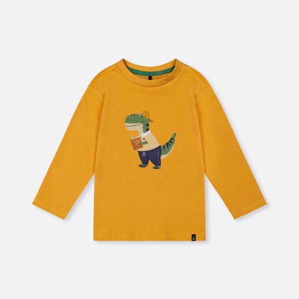 Long Sleeve Organic Cotton T-Shirt Mustard Yellow
