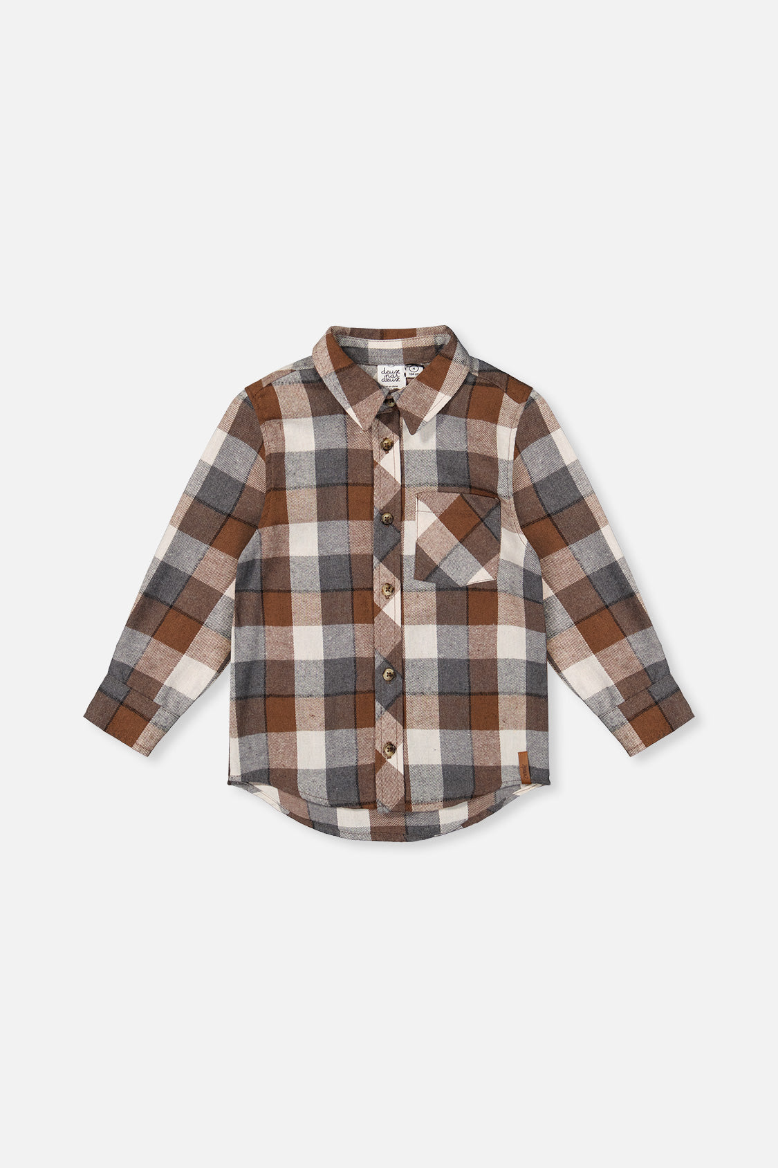 Flannel Shirt Grey And Beige Plaid