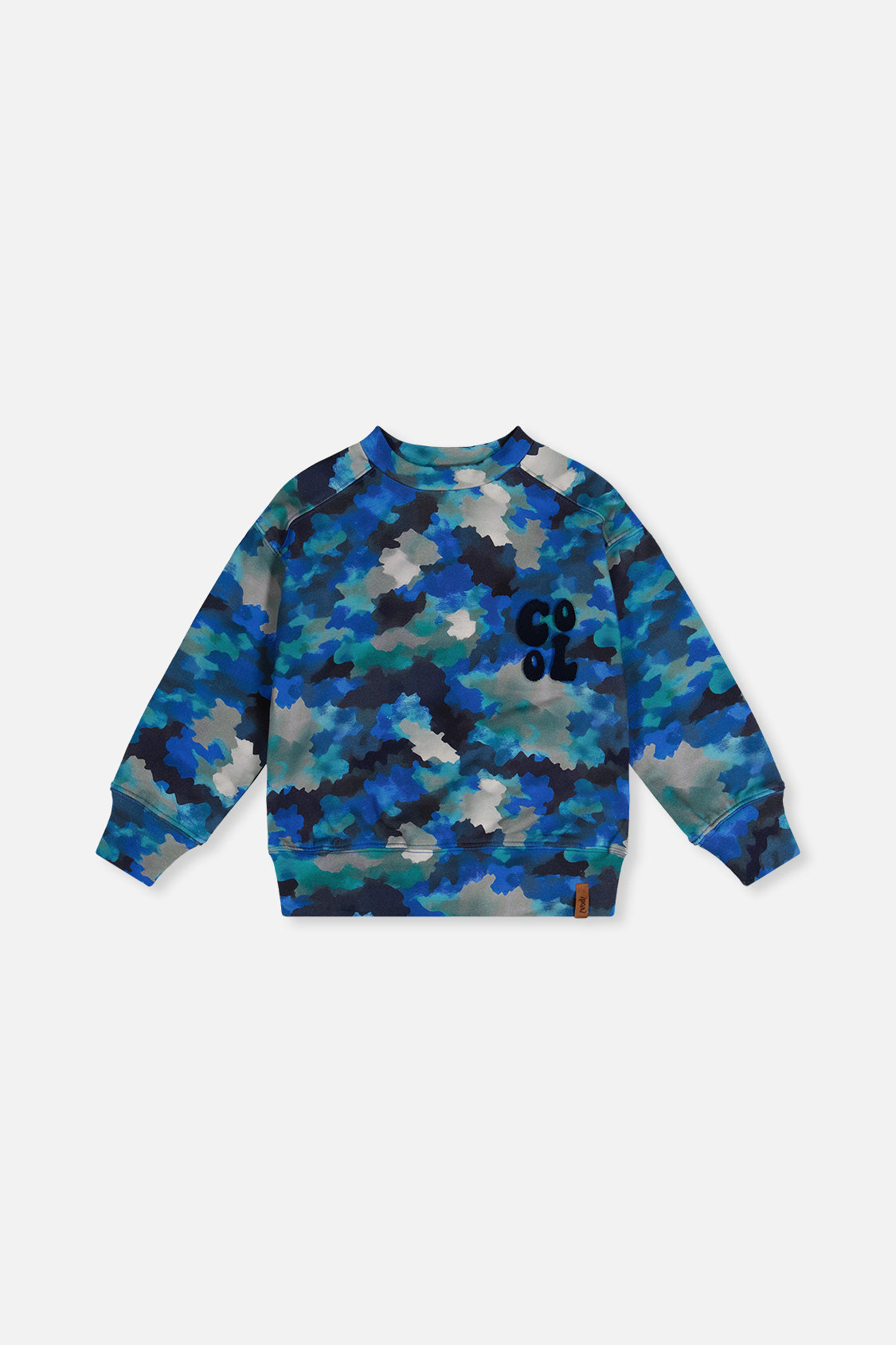 Fleece Sweatshirt Blue And Grey Camouflage