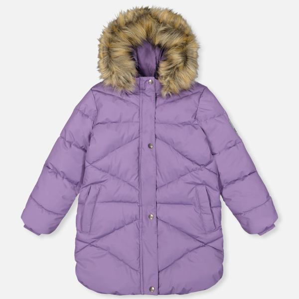 Long Winter Puffer Coat Violet