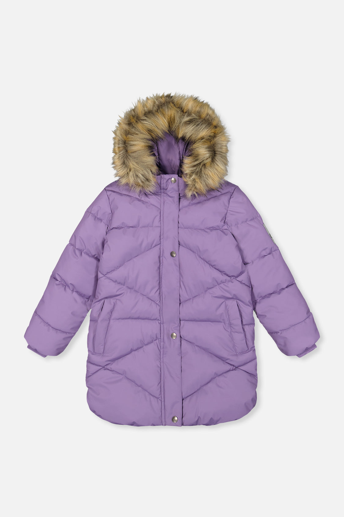 Long Winter Puffer Coat Violet