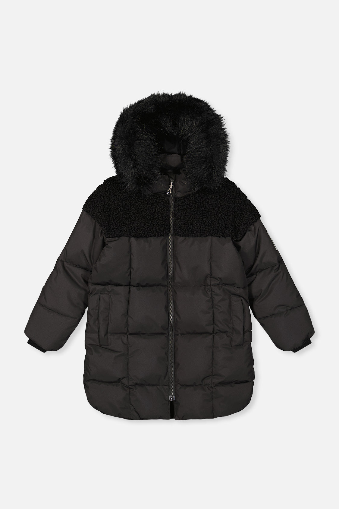 Long Winter Puffer Coat Black