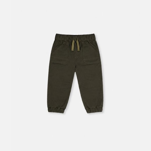 Baby Stretch Canvas Jogger Pants Very Dark Green