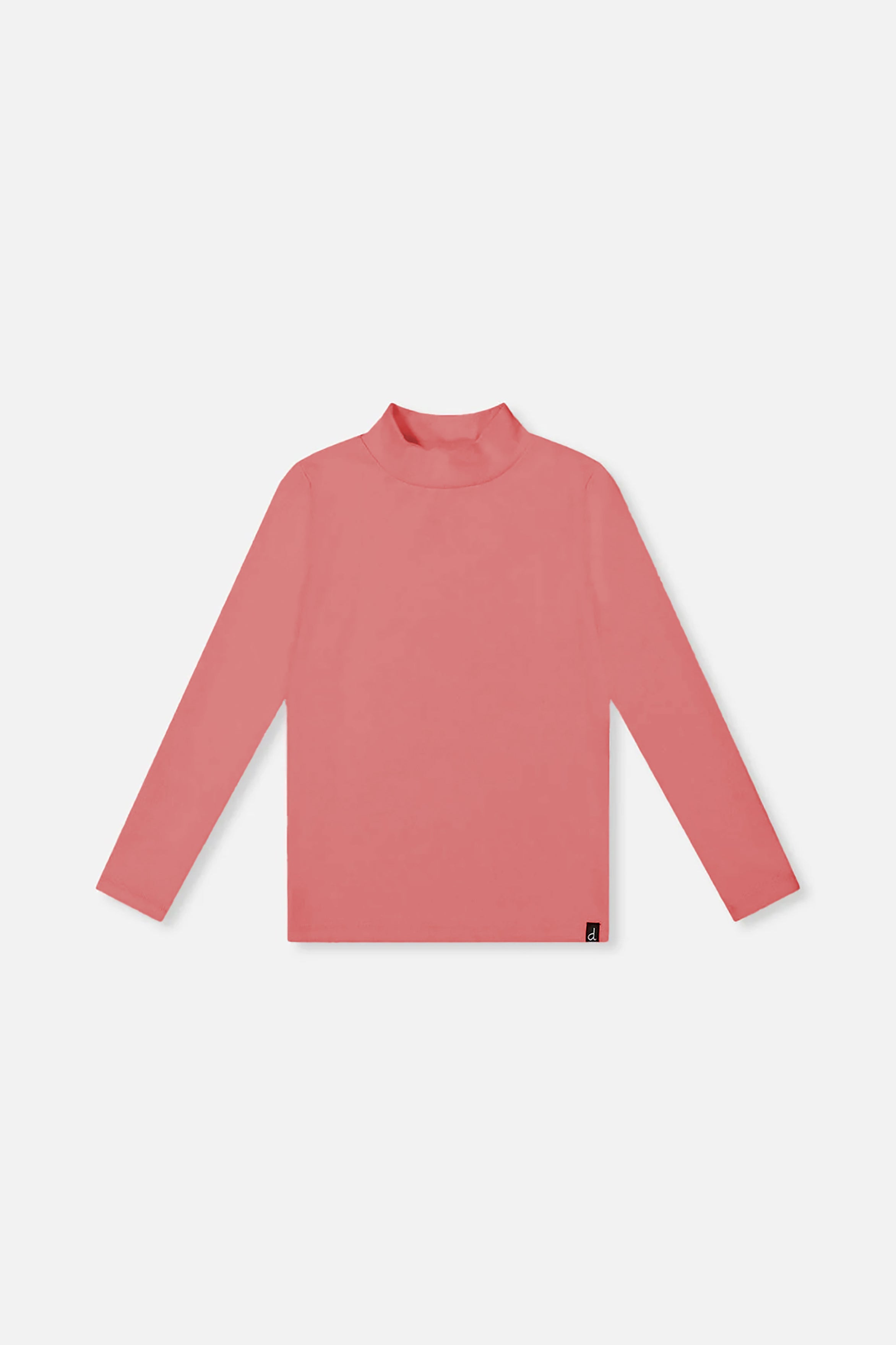 Brushed Rib Mock Neck Top Pink