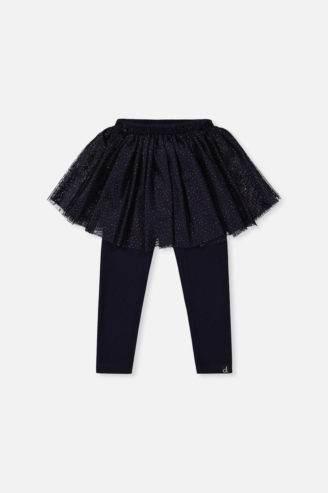 Leggings With Integrated Tulle Skirt Dark Blue