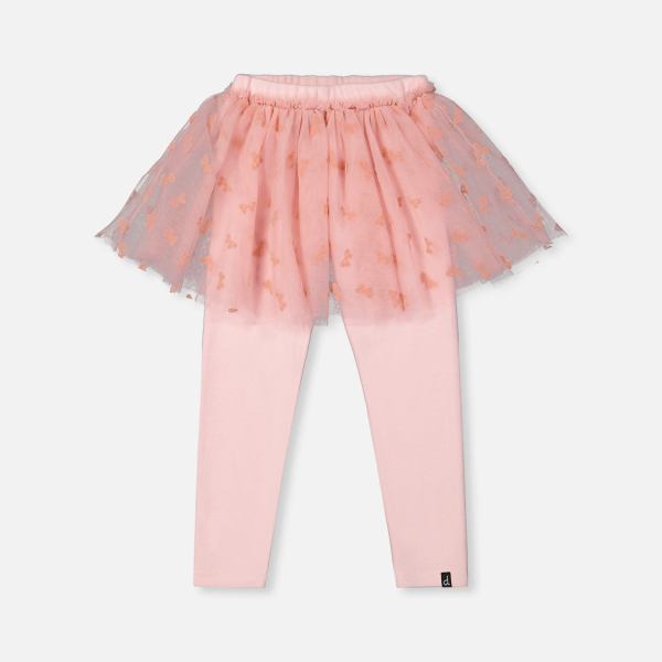 Leggings With Integrated Tulle Skirt Pale Dusty Pink