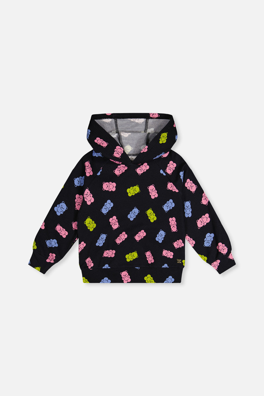 Printed Hoodie Black Printed Gummy Bears