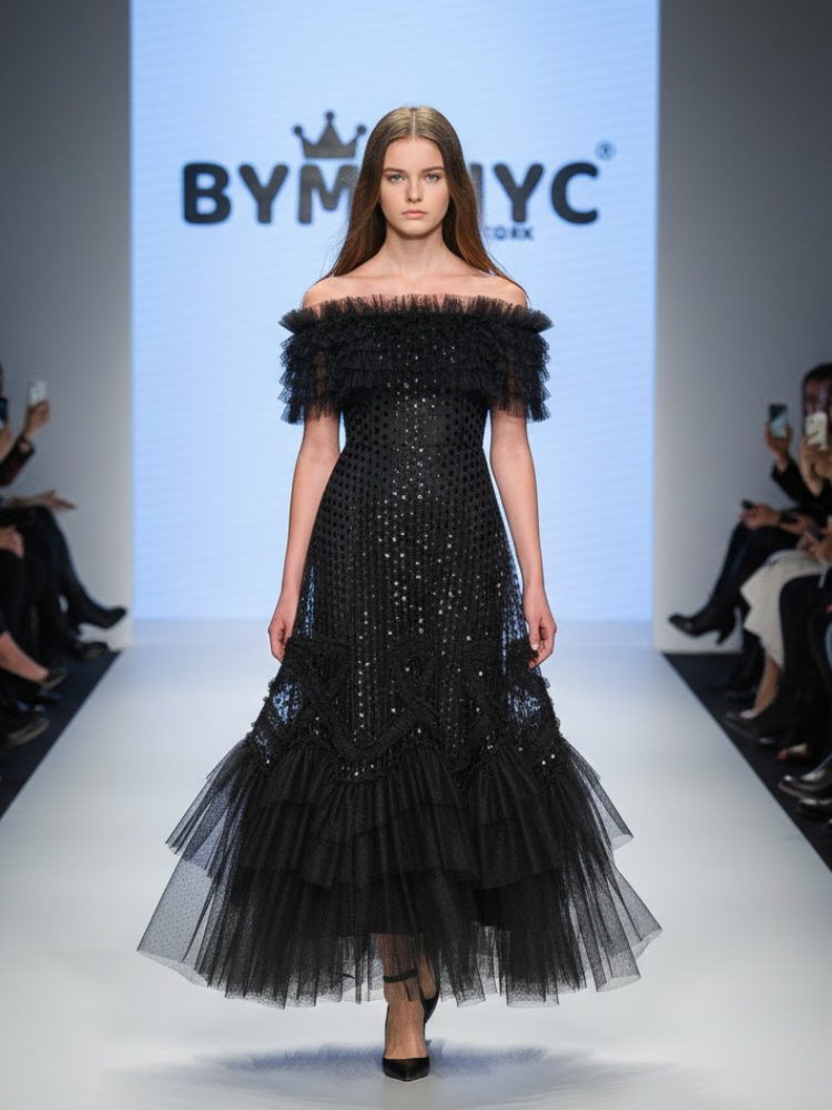 Long Black Evening Dress NOHO: Prรชt-ร -Porter Line BYMANYC ยฎ New York