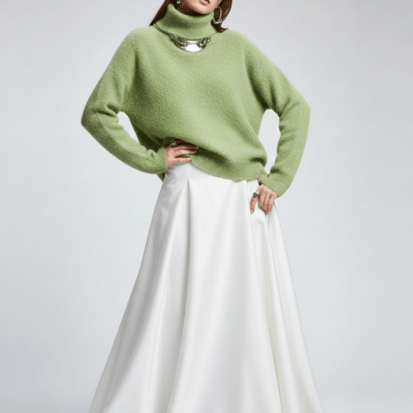 Olive Fuzzy Knit Turtleneck Sweater - WALL STREET: New Colección COUTURE in NOLITA - BYMANYC ® New York