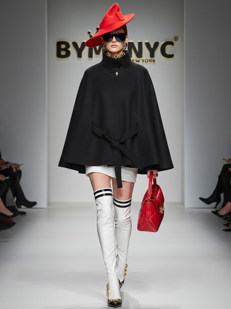 Onyx Belted Cape โข FIFTH AVE New Collection BYMANYC ยฎ New York
