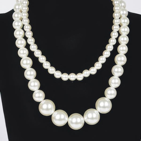 PARK AVENUE Double Layered Faux Pearl Necklace: BYMANYC ® New York