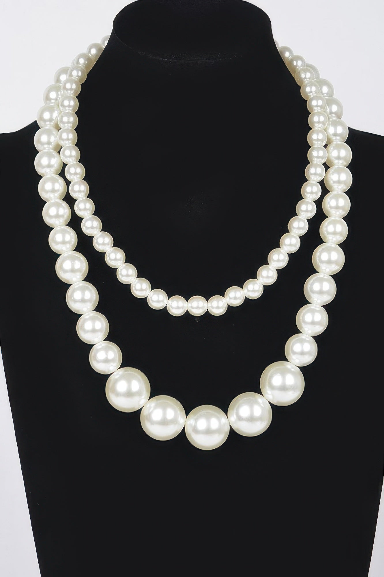PARK AVENUE Double Layered Faux Pearl Necklace: BYMANYC ยฎ New York