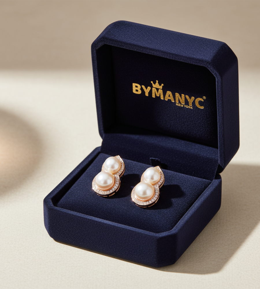 Pearl Stud Earrings Infinity Pearl SOHO BYMANYC ยฎ New York