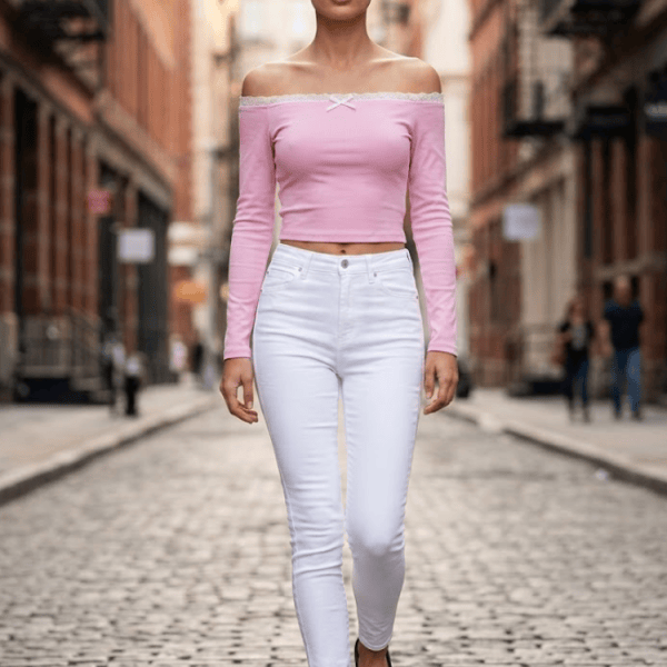 Pink GRAMERCY Off-the-Shoulder Top Prêt-à-Porter BYMANYC ® New York