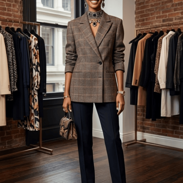Plaid Wool-Blend Blazer SOHO New Collection FASHION BYMANYC ® New York