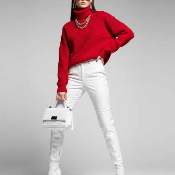 Red Turtleneck Oversize Sweater CHINATOWN: New Colección COUTURE in NOLITA - BYMANYC ® New York
