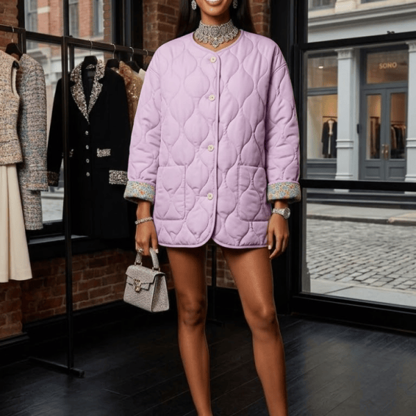Reversible Quilted Lavender Floral Jacket HUDSON New Collection FASHION BYMANYC ® New York