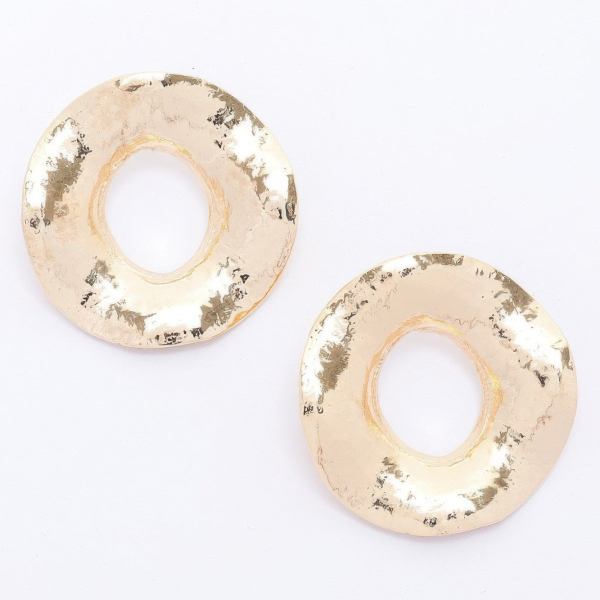 SOHO Metal Gold Dip Circular Earrings: NYFW BYMANYC ® New York