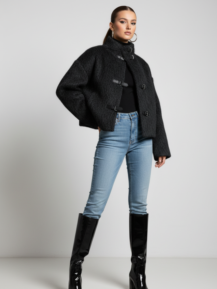 Short Wool-Feel Jacket, Upper West Side | Women - BYMANYC ยฎ New York