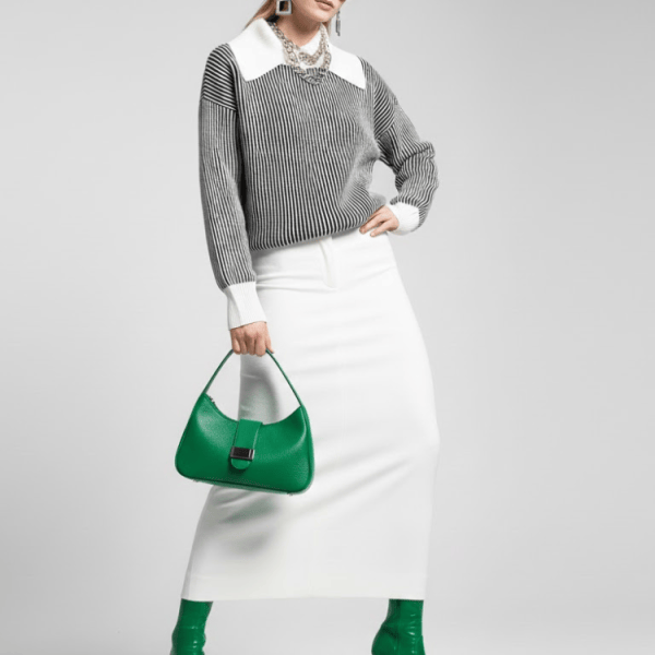 Striped Knit Sweater with Contrast Collar PETER PAN: New Colección COUTURE in NOLITA - BYMANYC ® New York