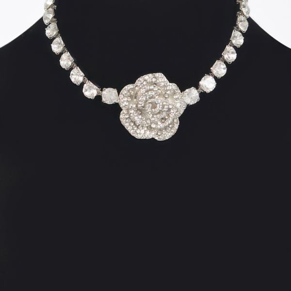UES Rhinestone Flower Choker Blooming Elegance: NYFW BYMANYC ® New York
