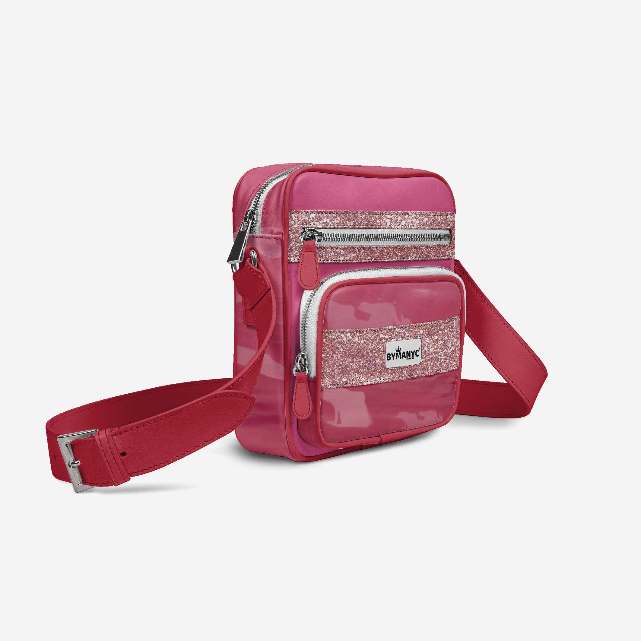 Vegan Pink Cross-Body Designer Shoulderbag | BYMANYC ยฎ New York Luxury