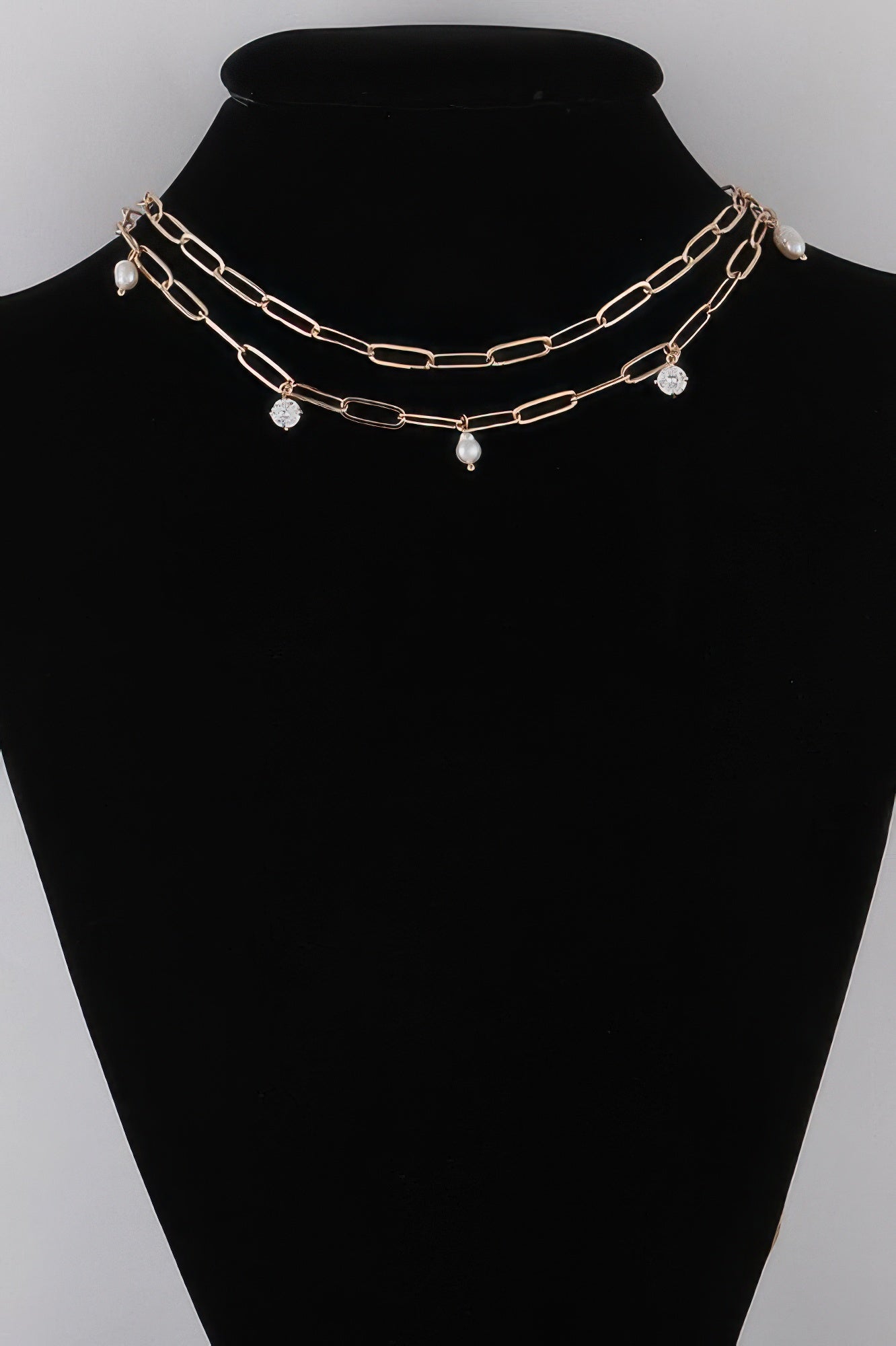 Women's Rhinestone N Bead Chain Necklace BYMANYC ยฎ New York CONTEMPORARY VIBRANT MODERN FASHION - New Collection