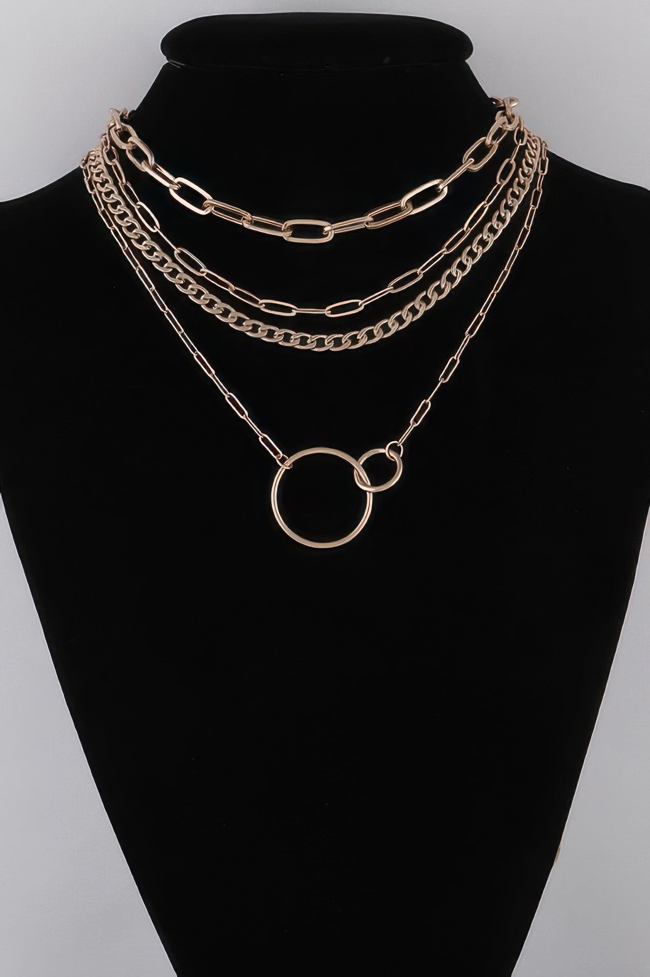 Women's Multi Linked Circles Chain Necklace BYMANYC ยฎ New York CONTEMPORARY VIBRANT MODERN FASHION - New Collection