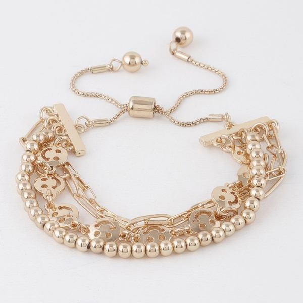 Women's Beaded Smiley Face Chain Bracelet BYMANYC ® New York CONTEMPORARY VIBRANT MODERN FASHION - New Collection