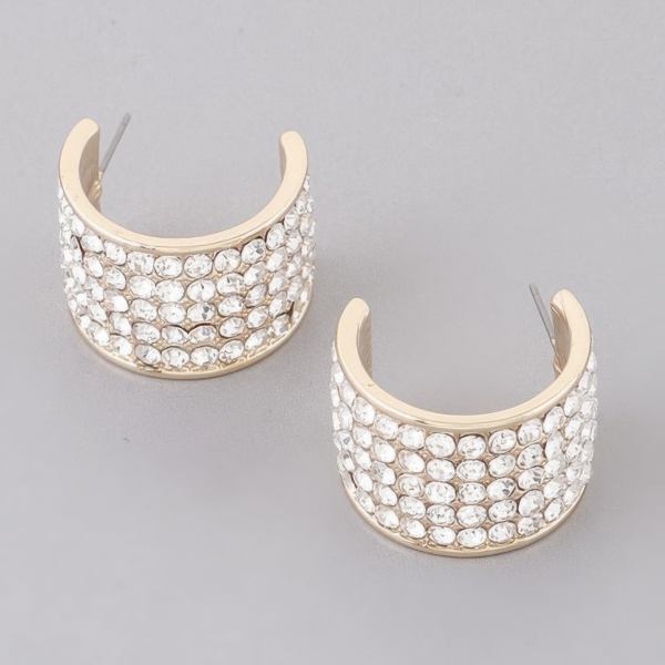 Women's Rhinestone Embedded Huggie Earrings BYMANYC ® New York CONTEMPORARY VIBRANT MODERN JEWELRY - New Collection