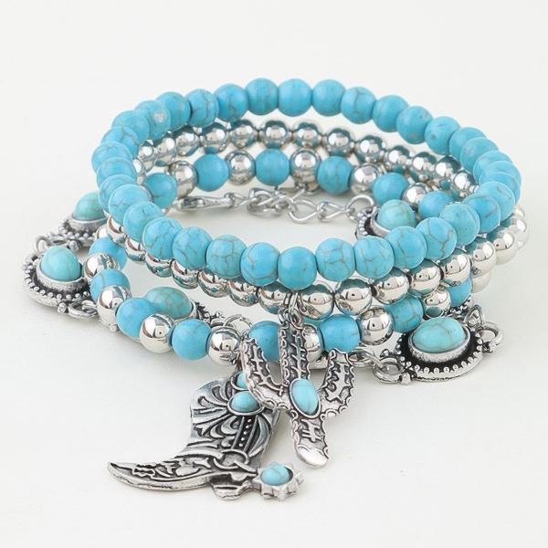 Women's Antique Cowboy Boot Beaded Bracelet BYMANYC ® New York CONTEMPORARY VIBRANT MODERN JEWELRY - New Collection