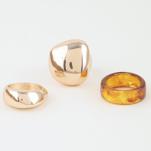 Women's Ring Set Modern Triple Band Statement BYMANYC ยฎ New York CONTEMPORARY MULTI-ROW STACKABLE RINGS - New Collection