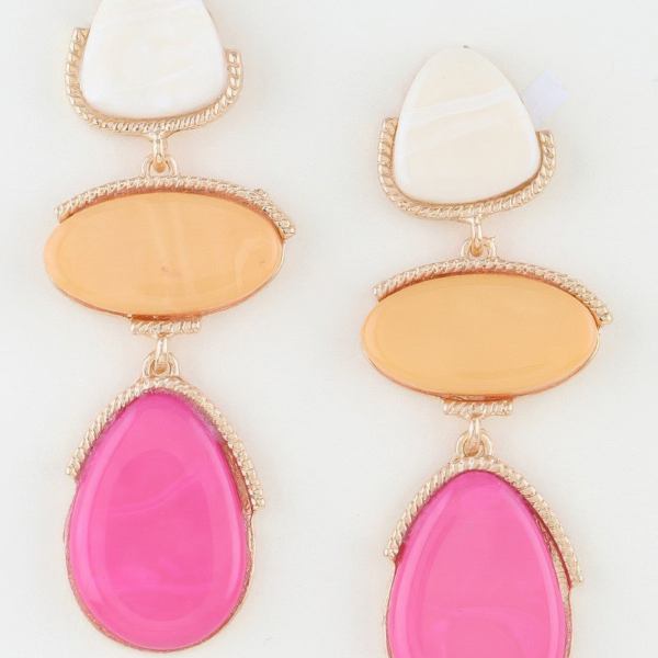 Women's Drop Earrings Retro Triple Stone BYMANYC ® New York VINTAGE CASCADE DANGLE EARRINGS - New Collection
