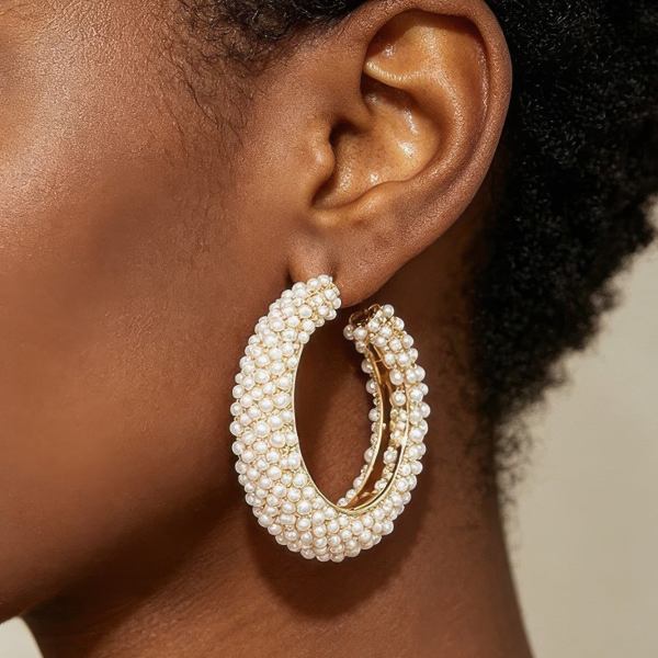 Women's Earrings Hoops Pearl BYMANYC ® New York MADISON PEARL - New Collection