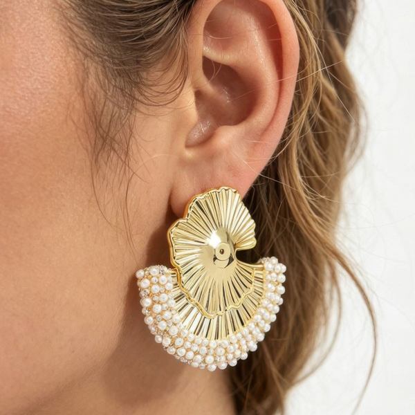 Women's Earrings Studs Ginkgo BYMANYC ® New York HAMPTONS BOTANICAL - New Collection