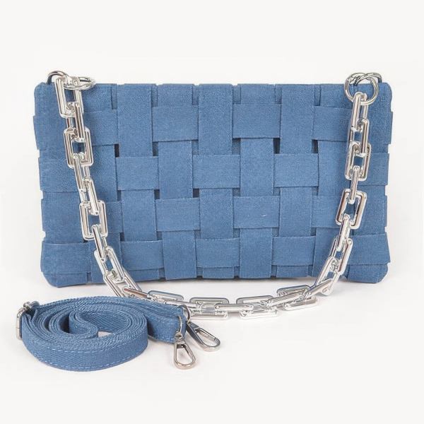 WOMEN'S BAG TRIBECA Denim Braided Chain Shoulder – BYMANYC ® New York