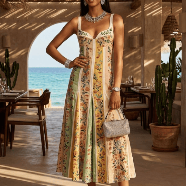 Women Strapless Floral Dress, IBIZA - BYMANYC ® New York