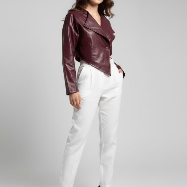 Women's Cropped Vegan Leather Jacket HARLEM COUTURE BYMANYC ® New York