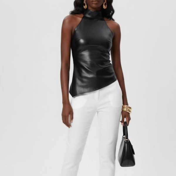 Women's Halter Vegan Leather Top UPPER EAST COUTURE BYMANYC ® New York
