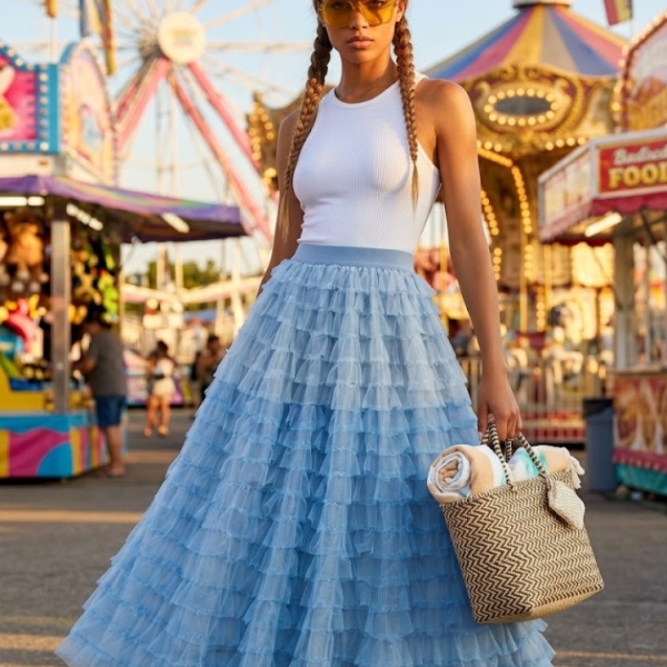 Women's Skirt SOHO Tulle Cascade Collection - Los Angeles BYMANYC New York