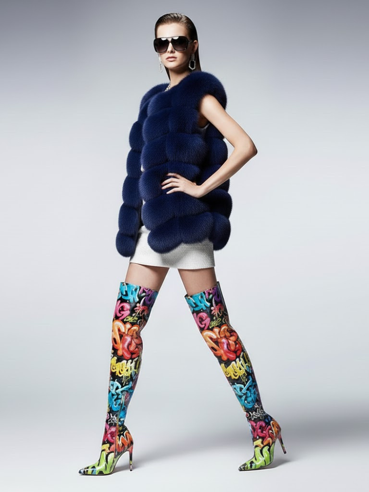 Women's Voluminous Fur Vest DUMBO New Collection Couture in Manhattan BYMANYC ยฎ New York