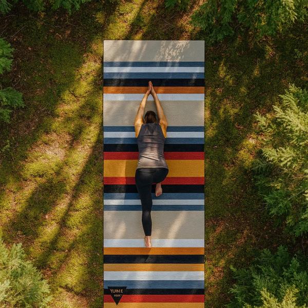 Falcons Rest Yoga Mat – 6 mm Extra Thick, Double-Sided Non-Slip, Eco-Friendly PER with Multi-Color Trail-Inspired Design | Yune Yoga